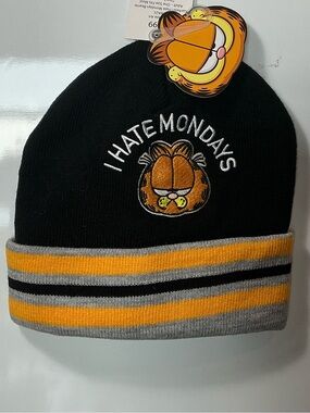 Garfield 'I Hate Mondays' Black & Yellow Beanie